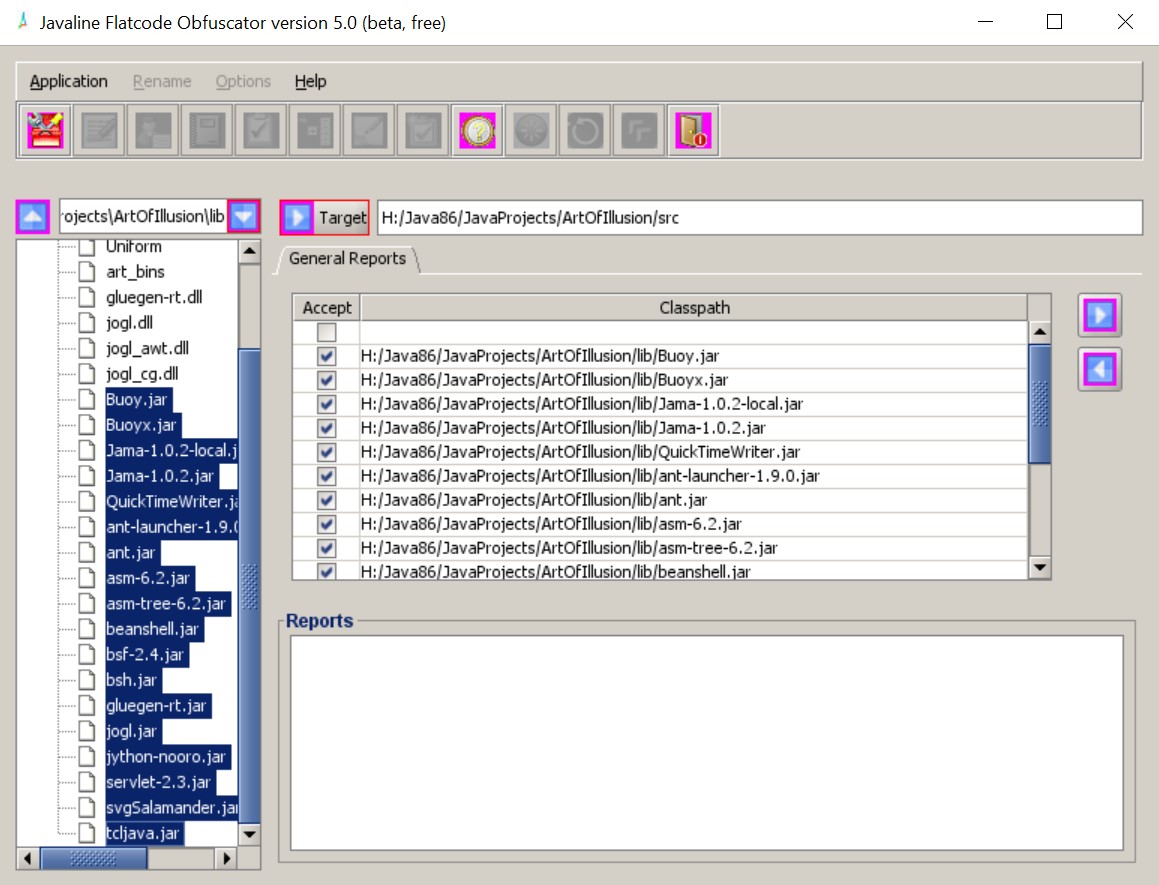 Classpath table