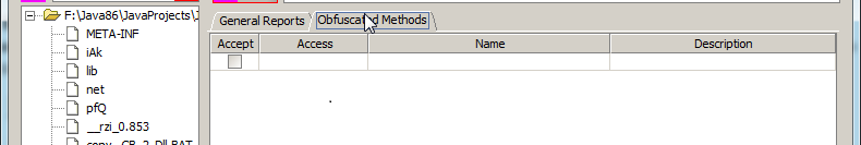 Obfuscated methods tab