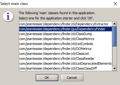 Select main class